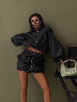 Spódnico-szorty COUTURE Noir od LAVESTINO